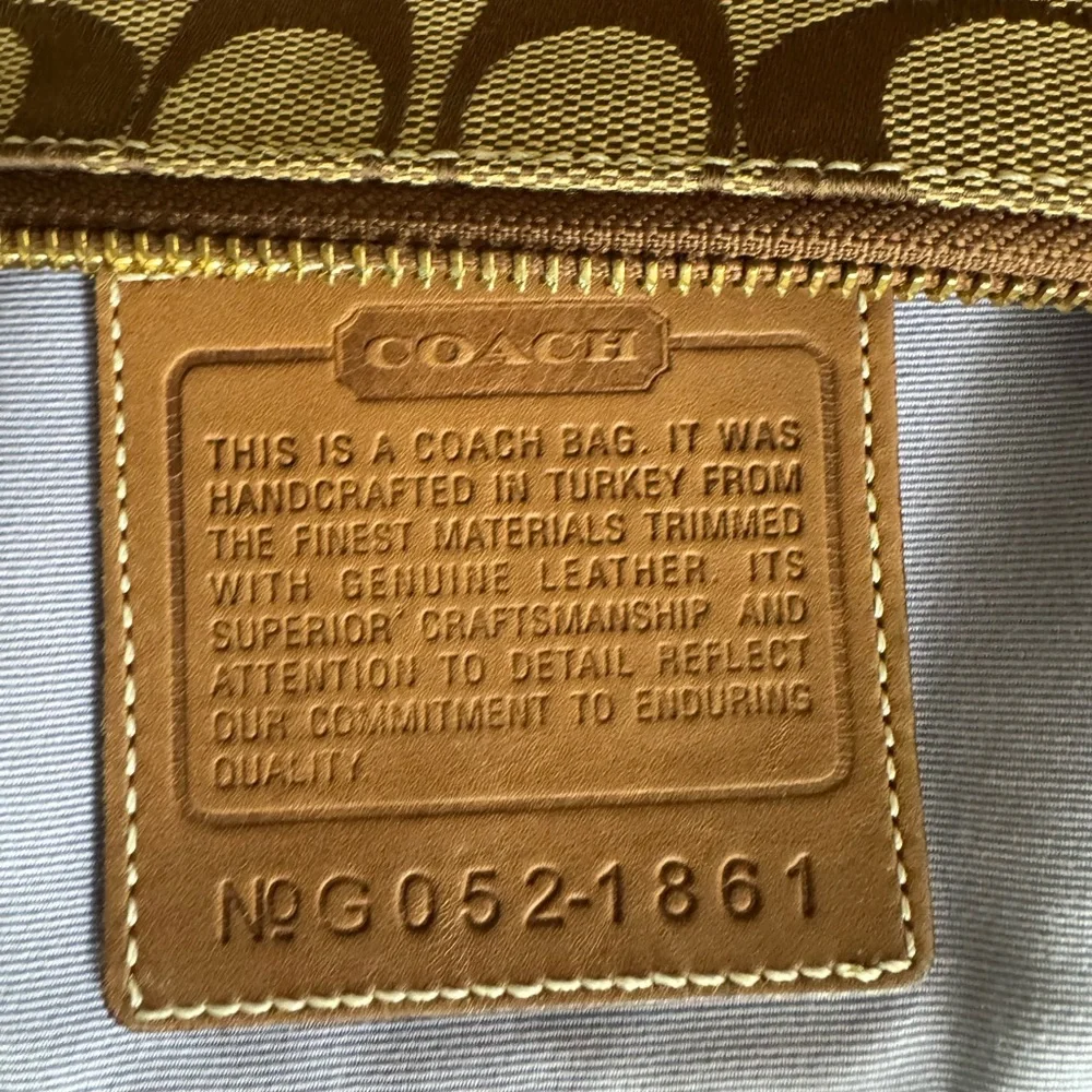Vintage Y2K Coach Signature Demi Mini Bag in Canvas and Gold Leather - Picture 10 of 12